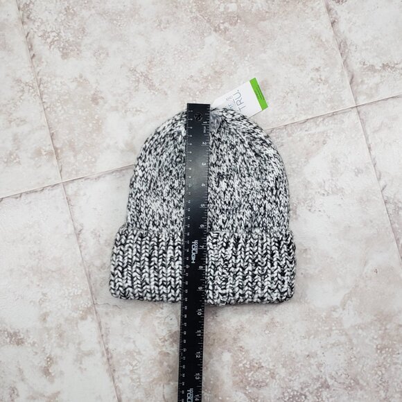 Adult Beanie Confetti Cuffed Fleece Lined No Pom Repreve Toboggan Time & Tru OS - Picture 5 of 7